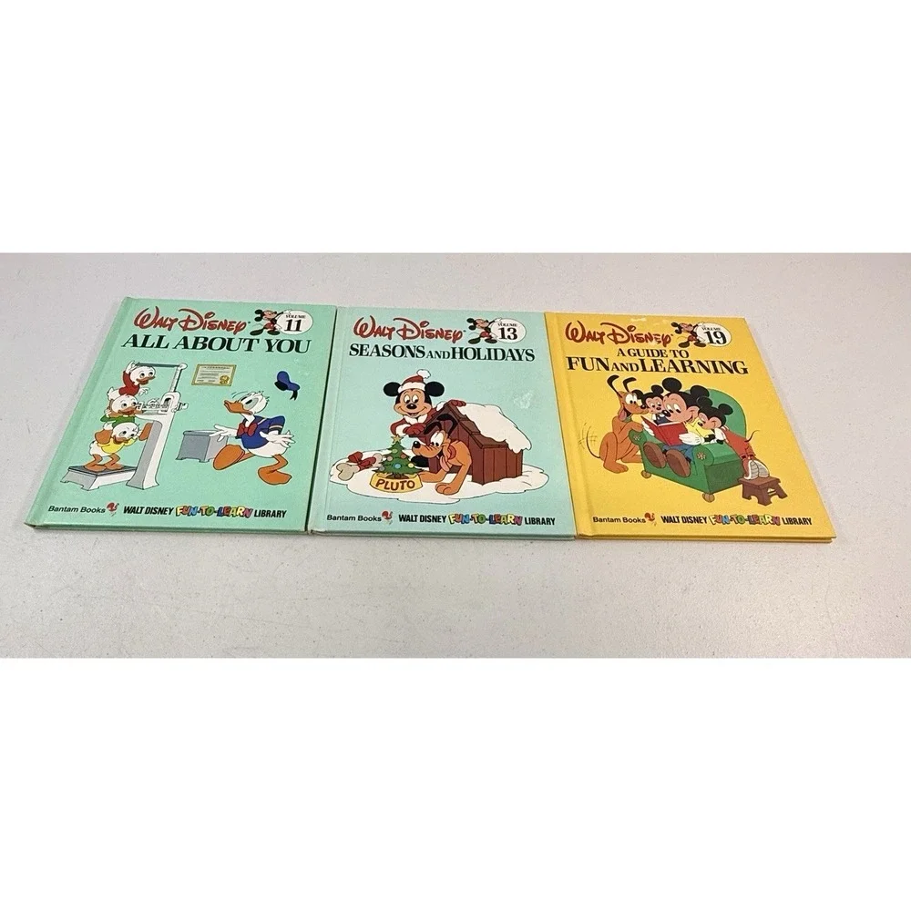 Vintage 1983 Disney Fun To Learn Books Hardcover Lot Of 9 Beginner